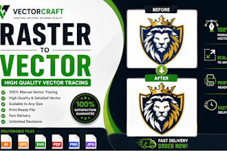 manually vector trace logo image to vector, raster to vector