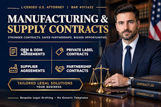 draft exclusive manufacturing partnership contracts as a US attorney