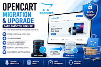 migrate and upgrade your opencart ecommerce store, ecommerce store development