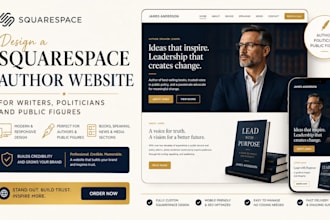 design a squarespace author website for writers, politicians and public figures