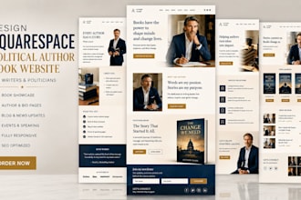 design squarespace political author book website for writers and politicians
