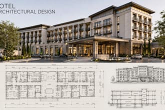 create a complete hotel architectural design