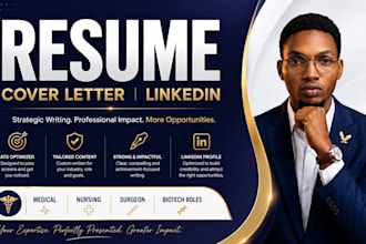 do professional resume writing, CV for medical, nursing, surgeon, biotech roles