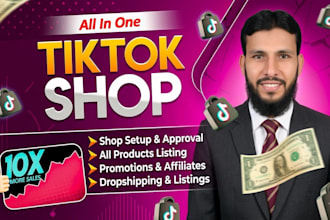 setup tiktok shop, product listings, and tiktok ads manager