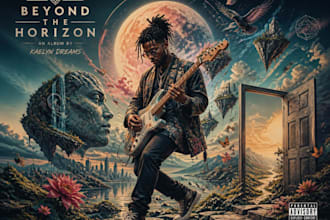 design a unique album cover for and electronic music