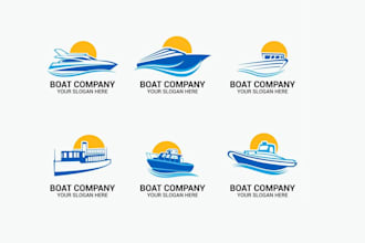 do the best fishing team and boat charter logo in 24 hours
