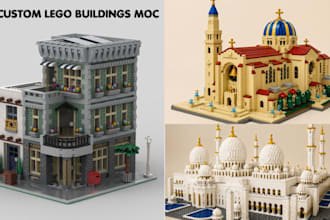 do custom 3d lego design lego moc, lego house, using bricklink studio file