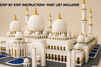 do custom 3d lego design lego moc, lego house, using bricklink studio file