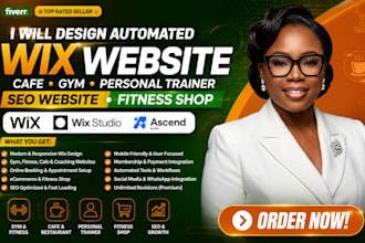 design automated wix cafe gym website personal trainer seo website fitness shop