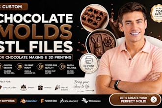 design custom chocolate molds stl files for chocolate making 3d printing