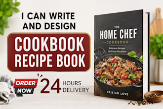 design cookbook design, recipes design, cookbook formatting, and workbook design