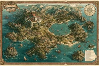 illustrate medieval fantasy map