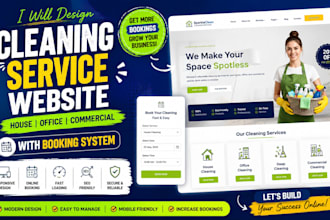 design cleaning service website, house cleaning, office cleaning website
