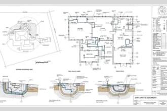 design plumbing, water supply, drainage, septic tank systems for USA buildings