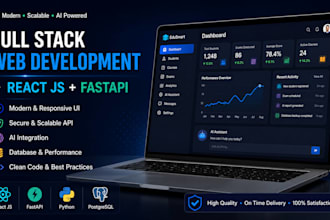 develop ai web development using react python and fastapi