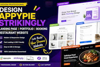 design appypie strikingly landing page portfolio booking restaurant website