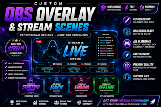 design custom obs overlay and stream scenes