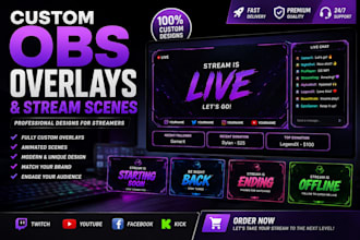 design custom obs overlay and stream scenes