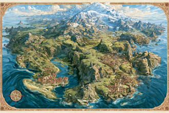 event, tourist, and fantasy map illustration