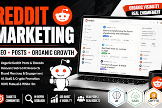 do organic reddit marketing and SEO thread posts for ai, saas and crypto brands