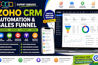 do zoho crm automation landing page email marketing workflow sale funnel setup