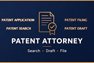 search, draft and file your patent application as your patent attorney