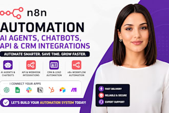 create n8n ai agents, chatbot automation, API and CRM integrations online