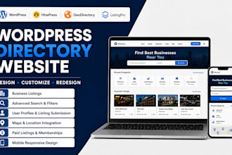 design wordpress directory website using hivepress geodirectory or listingpro