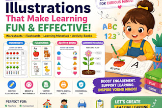 childrens educational illustration kids learning illustration vector educational