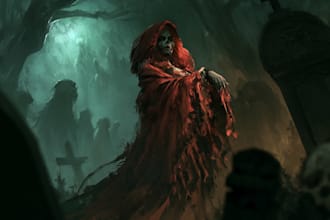 draw creepy and detailed horror character illustration