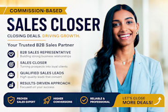 commission base sales closer b2b sales representative salesperson sales leads