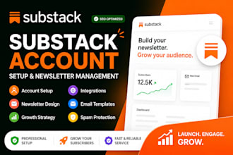 create substack account, substack setup and newsletter management