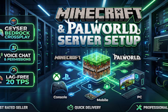 fix create setup minecraft server with geyser crossplay, palworld bungeecord set