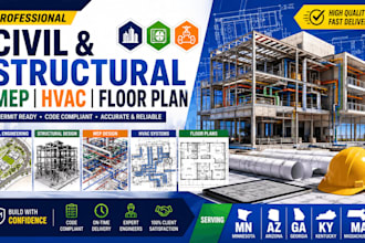 civil, structural engineering mep hvac floor plan in mn arizona ga kentucky ma
