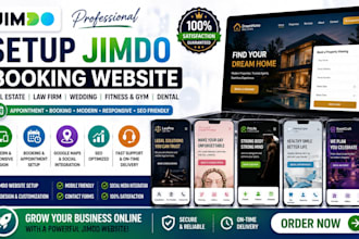 setup jimdo booking real estate law firm wedding fitness gym dental website