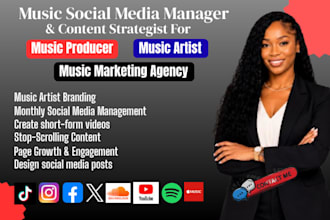 full time social media for artist manager singer music producer content creator