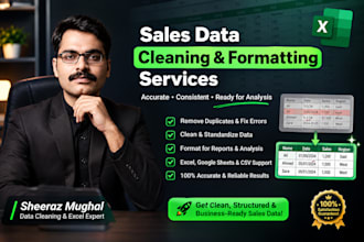clean, format, organize, and fix your excel sales data