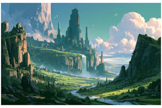 fantasy concept landscape illustrations