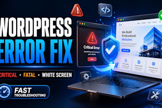 fix wordpress critical error, fatal error, white screen and website issues