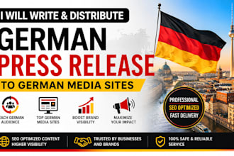 write and distribute german press release to german media sites