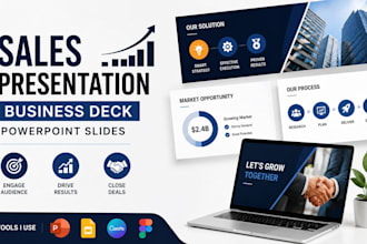 design sales presentation, business deck, powerpoint slides