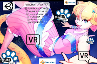 fix furry anime vrchat avatar,3tene,vnyan,warudo,akirt52 blendshape, vseeface,VR