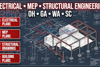 do oh, ga, wa, sc electrical mep plan structural engineering drawings