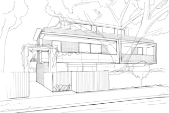 draw architectural sketches of buildings and structures