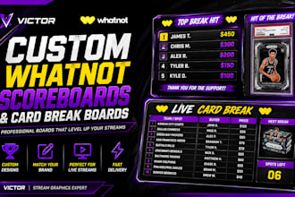 design whatnot scoreboards and for live streams