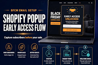 set up your black friday shopify popup and early access email flow