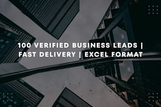find 100 verified business leads with contact details for any niche