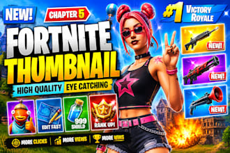 design fortnite, book, 3d, gaming and youtube thumbnails