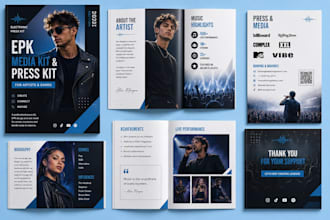 design an artist epk, media kit and press kit for music and electronic press