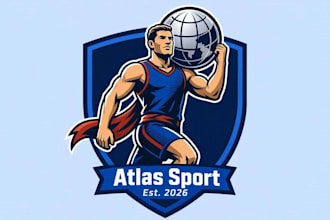 design awesome good looking atlas sport mascot logo within 1 day